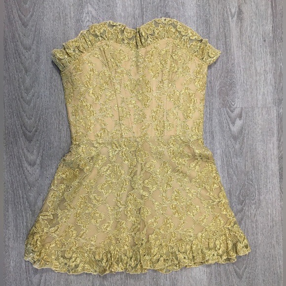 Betsey Johnson 1990’s Gold Cocktail Dress vintage - Picture 1 of 8